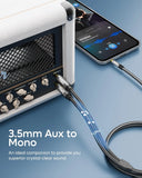 FEDUS 1.5 Meter Gold Plated Oxygen Free Copper 3.5mm 1/8" TRS to Dual 6.35mm 1/4" TS Mono Stereo Y-Cable Splitter Cord Compatible for Phones, Sound Cards, CD Players, Multimedia Speakers, Home Stereo