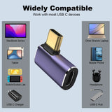 FEDUS Type C Male to Female USB C Right Angle Adapter, 90 Degree 100W 40Gbps 8K Video USB C Male to Female Extension Extender