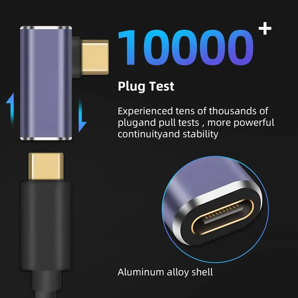 FEDUS Type C Male to Female USB C Right Angle Adapter, 90 Degree 100W 40Gbps 8K Video USB C Male to Female Extension Extender Cheeku Technologies