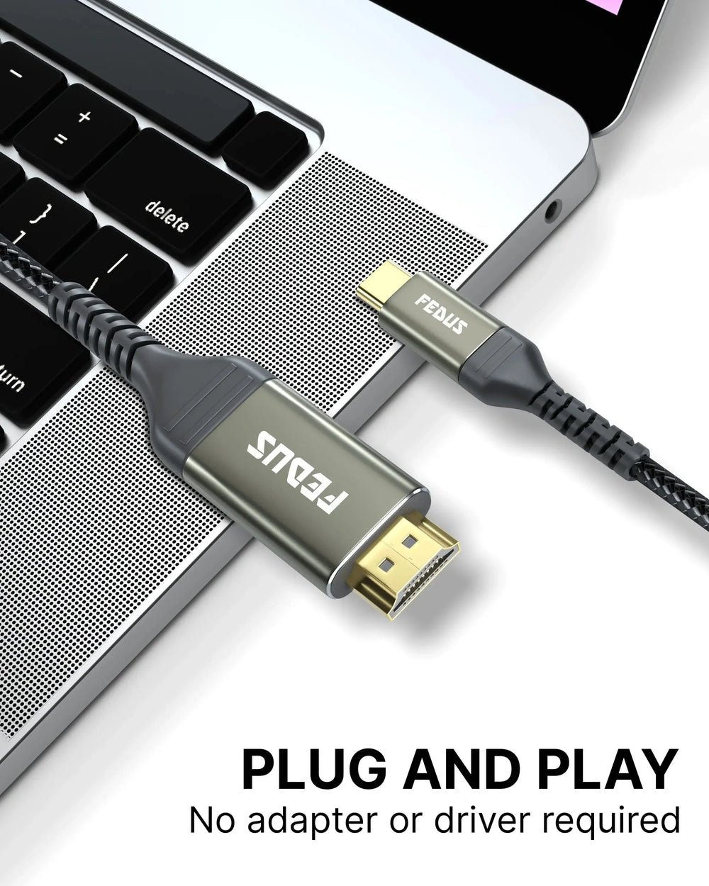 FEDUS USB C to HDMI Cable, 4K@60Hz Type-C to HDMI Adaptor for Home Office and MAC Thunderbolt 3/4 Compatible USB C to HDMI Converter for Laptop, Mobile, iPad Pro, MacBook, Chromebook, TV, Monitor Cheeku Technologies