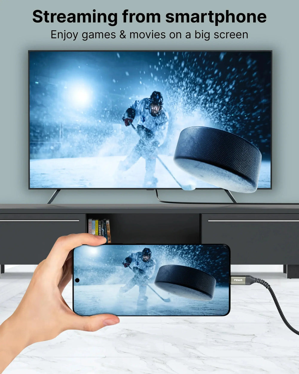 FEDUS USB C to HDMI Cable, 4K@60Hz Type-C to HDMI Adaptor for Home Office and MAC Thunderbolt 3/4 Compatible USB C to HDMI Converter for Laptop, Mobile, iPad Pro, MacBook, Chromebook, TV, Monitor Cheeku Technologies