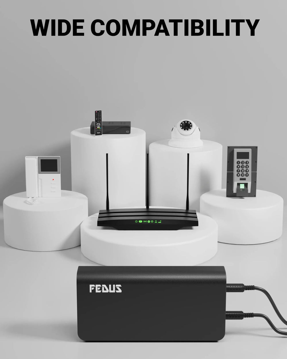 FEDUS UPS For Wifi Router, Router UPS 12V Mini Inverter UPS For Wifi Router Broadband Modem Power Backup Upto 5 Hours For Jio Airtel Xtreme Intercom, Set-Top Box, Alexa, Mini Camera, 24 Month Warranty Cheeku Technologies