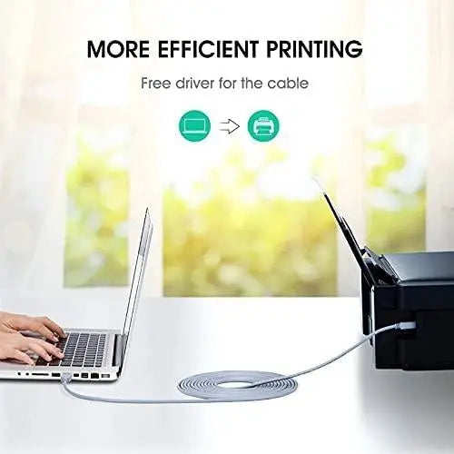 FEDUS USB 2.0 High Speed Printer Cable Scanner Cable A Male to B Male for HP, Canon, Etc.-Grey FEDUS