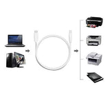 FEDUS USB 2.0 High Speed Printer Cable Scanner Cable A Male to B Male for HP, Canon, White
