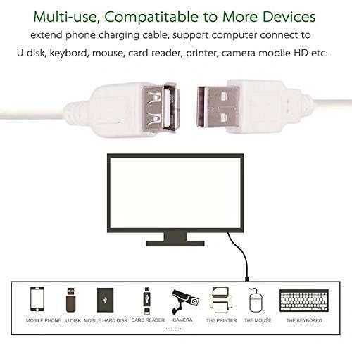 FEDUS USB 2.0 Male A to Female A Extension Cable Super Speed 5GBps for Printer/PC/External Hard Drive (Useful for LED/LCD TV USB Ports