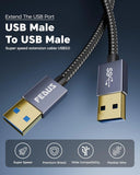 FEDUS USB 3.0 Male to Male Cable High-Speed 5Gbps Data Transfer, Premium Nylon Braided USB to USB Cord 24K Gold-Plated Connectors for Hard Drive Enclosure,Laptop Cooling Pad, Smart TV, DVD