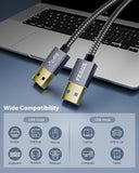 FEDUS USB 3.0 Male to Male Cable High-Speed 5Gbps Data Transfer, Premium Nylon Braided USB to USB Cord 24K Gold-Plated Connectors for Hard Drive Enclosure,Laptop Cooling Pad, Smart TV, DVD