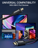 FEDUS USB 4 Cable Thunderbolt 4 Cable 40Gbps 240W [8K@60Hz 4K@144Hz] 100W PD 3.1 Fast Charging Type C Cable USB C to USB C Cable USB C Display Cable Compatible with iPhone 15 Pro, MacBook, eGPU, SSD 1M