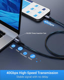FEDUS 1M USB 4 Cable Thunderbolt 4 Cable 40Gbps 240W [8K@60Hz 4K@144Hz] 100W PD 3.1 Fast Charging Type C Cable USB C to USB C Display Cable Compatible with iPhone 15 Pro, MacBook, eGPU, SSD