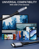FEDUS 1M USB 4 Cable Thunderbolt 4 Cable 40Gbps 240W [8K@60Hz 4K@144Hz] 100W PD 3.1 Fast Charging Type C Cable USB C to USB C Display Cable Compatible with iPhone 15 Pro, MacBook, eGPU, SSD