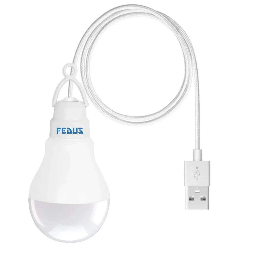 FEDUS USB Bulb for Power Bank, USB led Light for Power Bank, USB Light for Mobile Lamp/LED USB Bulb Mini LED Night Light led Portable Light - White FEDUS