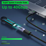 FEDUS USB C Female to Female Adapter, 100W USB C Coupler Extender, 40Gbps, PD 100W, 8K 60hz Video USB C Extension