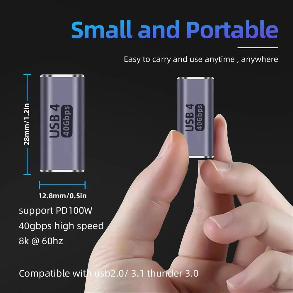 FEDUS USB C Female to Female Adapter, 100W USB C Coupler Extender, 40Gbps, PD 100W, 8K 60hz Video USB C Extension Cheeku Technologies