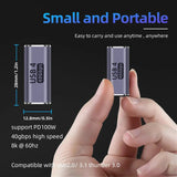FEDUS USB C Female to Female Adapter, 100W USB C Coupler Extender, 40Gbps, PD 100W, 8K 60hz Video USB C Extension
