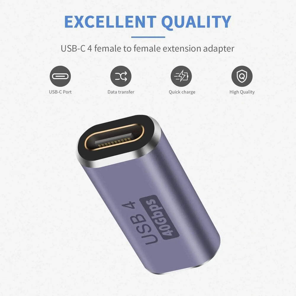 FEDUS USB C Female to Female Adapter, 100W USB C Coupler Extender, 40Gbps, PD 100W, 8K 60hz Video USB C Extension Cheeku Technologies
