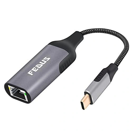 FEDUS Gigabit 1000 Mbps USB C to Ethernet RJ45 Adapter, USB-C 3.0 to RJ45 LAN Wired Adapter, Plug and Play Metal body braided cable Compatible with Windows and Mac, Laptop, MacBook, Chromebook, Surface