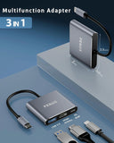FEDUS 3-in-1 USB Hub Type C Hub, USB C Hub, USB Type C to 4K HDMI adapter Converter, Type C to USB 3.0@5gbps Type a Converter With 65W Power Delivery for MacBook Pro/Air, iPhone, Phones, Tablets, Pc Computer