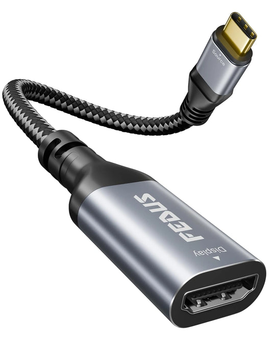 FEDUS USB C to HDMI Adapter 4K@60Hz Type-C to HDMI Female Converter Cable, Portable C Port HDMI Adapter Connector Hub for TV, Monitor and MacBook Pro/Air, Ipad, Surface, Samsung Galaxy Note, XPS