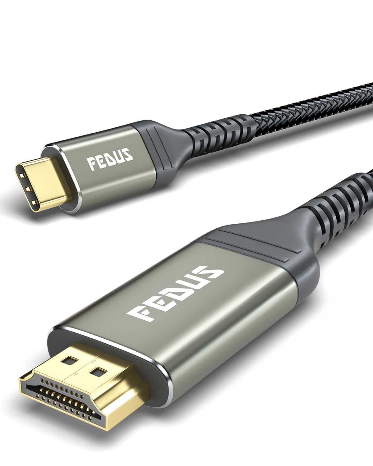 FEDUS USB C to HDMI Cable, 4K@60Hz Type-C to HDMI Adaptor for Home Office and MAC Thunderbolt 3/4 Compatible USB C to HDMI Converter for Laptop, Mobile, iPad Pro, MacBook, Chromebook, TV, Monitor
