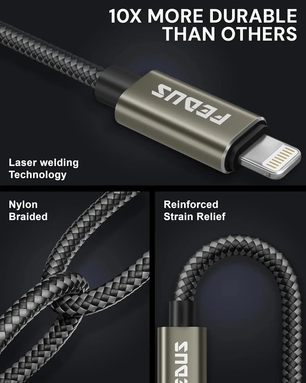 FEDUS USB C to Lightning Cable Fast Quick Charge Support Type C to Lightning Cable Nylon Braided sync Charging Cord for Car, iPhone, iPad, AirPods MacBook,14/14 Pro/14 Pro Max/13/13 Pro/12/12 Cheeku Technologies