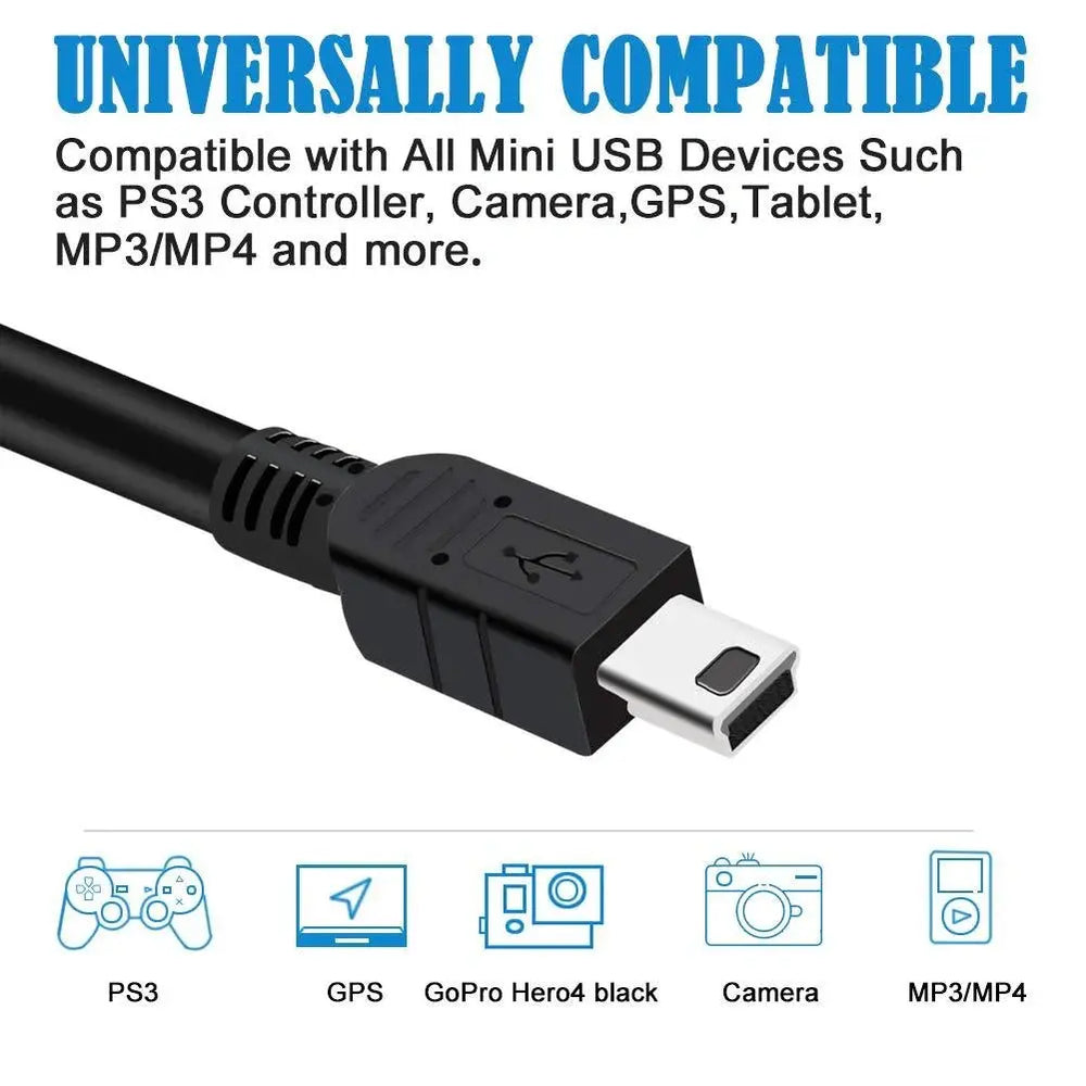 FEDUS USB Charger Cable USB 2.0 A to Mini 5-pin B Cable for External HDDS/Camera/Card Readers [video game] Cheeku Technologies