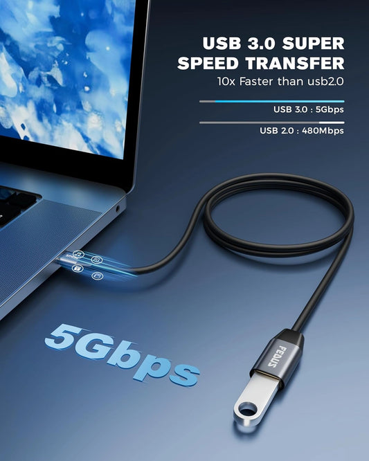 FEDUS USB Extension Cable 3.0 Long usb Male to Female Extender cable 4.9 FT for 5Gbps High Data Transfer, TV, PC, Laptop, Camera, Keyboard, Mouse, USB Flash Drive, Hard Drive, Printer, Game controller