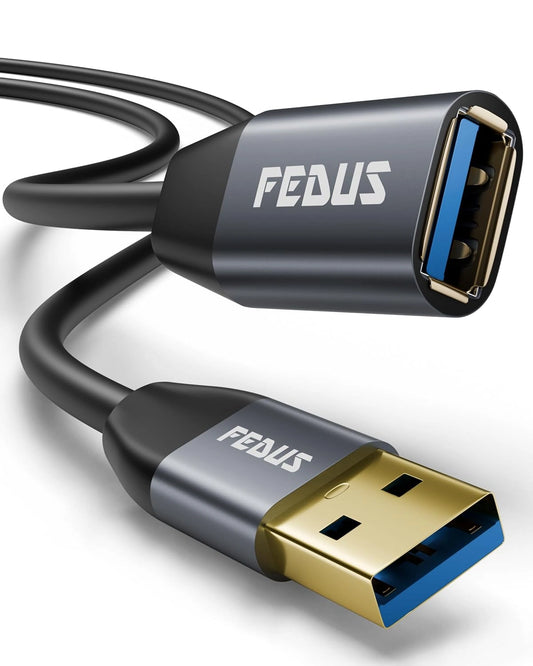 FEDUS USB Extension Cable 3.0 Long usb Male to Female Extender cable 4.9 FT for 5Gbps High Data Transfer, TV, PC, Laptop, Camera, Keyboard, Mouse, USB Flash Drive, Hard Drive, Printer, Game controller