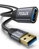 FEDUS USB Extension Cable 3.0 Long usb Male to Female Extender cable 4.9 FT for 5Gbps High Data Transfer, TV, PC, Laptop, Camera, Keyboard, Mouse, USB Flash Drive, Hard Drive, Printer, Game controller