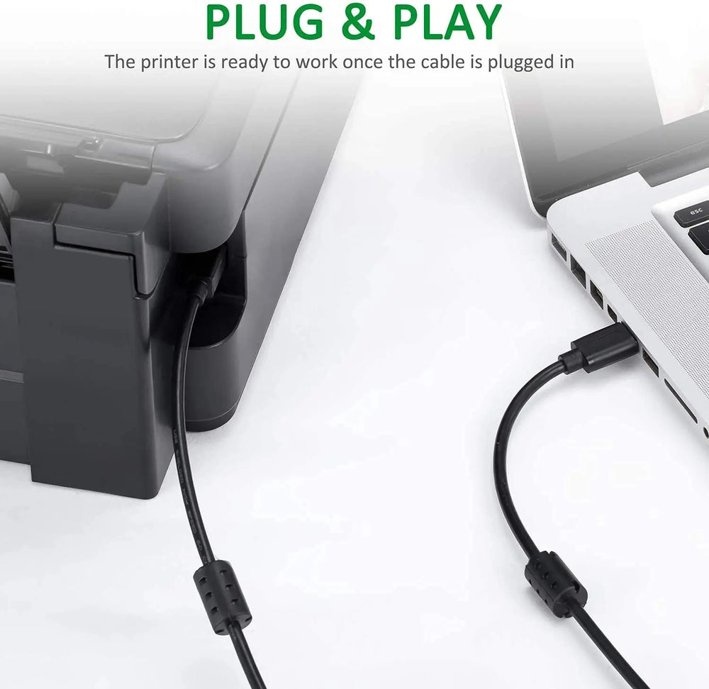 FEDUS USB Printer Cable, Printer USB Cable Wire, USB A Male To USB B 2.0 Male Cord, Scanner Cable Compatible with Printers of Brother Dell, HP Printer Cable, Epson, Canon, Xerox Samsung FEDUS