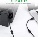 FEDUS USB Printer Cable, Printer USB Cable Wire, USB A Male To USB B 2.0 Male Cord, Scanner Cable Compatible with Printers of Brother Dell, HP Printer Cable, Epson, Canon, Xerox Samsung