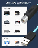 FEDUS USB Printer Cable, Printer USB Cable Wire, USB A Male To USB B 2.0 Male Cord, Scanner Cable Compatible with Printers of Brother Dell, HP Printer Cable, Epson, Canon, Xerox Samsung