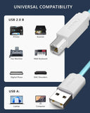 FEDUS USB Printer Cable, Printer USB Cable Wire, USB A Male To USB B 2.0 Male Cord, Scanner Cable Compatible with Printers of Brother Dell, HP Printer Cable, Epson, Canon, Xerox Samsung