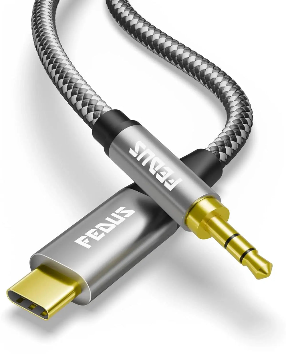FEDUS USB Type C to 3.5mm Aux Male Headphone Jack Adapter, Type C Aux Audio Dongle Cable Cord Compatible with iPhone 16/15, Galaxy S24/S23/S22 Ultra, iPad Pro, Headphone, Speaker, Car Stereo FEDUS