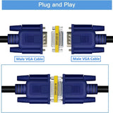 FEDUS VGA Jointer Coupler Joiner Extender 15 Pin Female to Female Coupler Cable Extender Female Both Side Female to Female Gender Changer