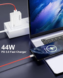 FEDUS Vivo 44W C-Type Flash Fast Charger Adapter for Vivo V40, V40 Pro, V40e, Y300 5G, Y28E, Y28S, T3 Lite, Y58, Y200 Pro, V30E, Y18I, Y18, Y18E, V30, V30 Pro, V29, Iqoo Z9X, T2 Pro, Iqoo 9, Neo 7 Pro Series USB-C Charge Adaptor 44 Watt