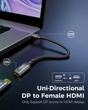 FEDUS VORTAX DisplayPort to HDMI Adapter Cable [4K@60Hz UHD, 2K@144Hz] Uni-Directional DP Source to HDMI Display Converter, Nylon Braided, Gold-Plated Dongle for PC, Laptop,Monitor,Projector(9.7 INCH)