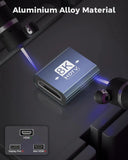 HDMI adapter with 8K resolution label on a dark surface