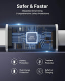 Integrated smart chip with safety protections on a dark background
