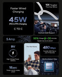FEDUS ZETTA 45W Type C to Type C Cable 1M, 5A PD PPS Super Fast Charging 2.0 Original for Samsung Galaxy S26/S25/S24 Ultra, iPhone 17/16/15 Pro, MacBook, 480Mbps Android Auto Data Sync USB C Cord FEDUS
