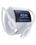 FEDUS ZETTA 45W Type C to Type C Cable 1M, 5A PD PPS Super Fast Charging 2.0 Original for Samsung Galaxy S26/S25/S24 Ultra, iPhone 17/16/15 Pro, MacBook, 480Mbps Android Auto Data Sync USB C Cord FEDUS