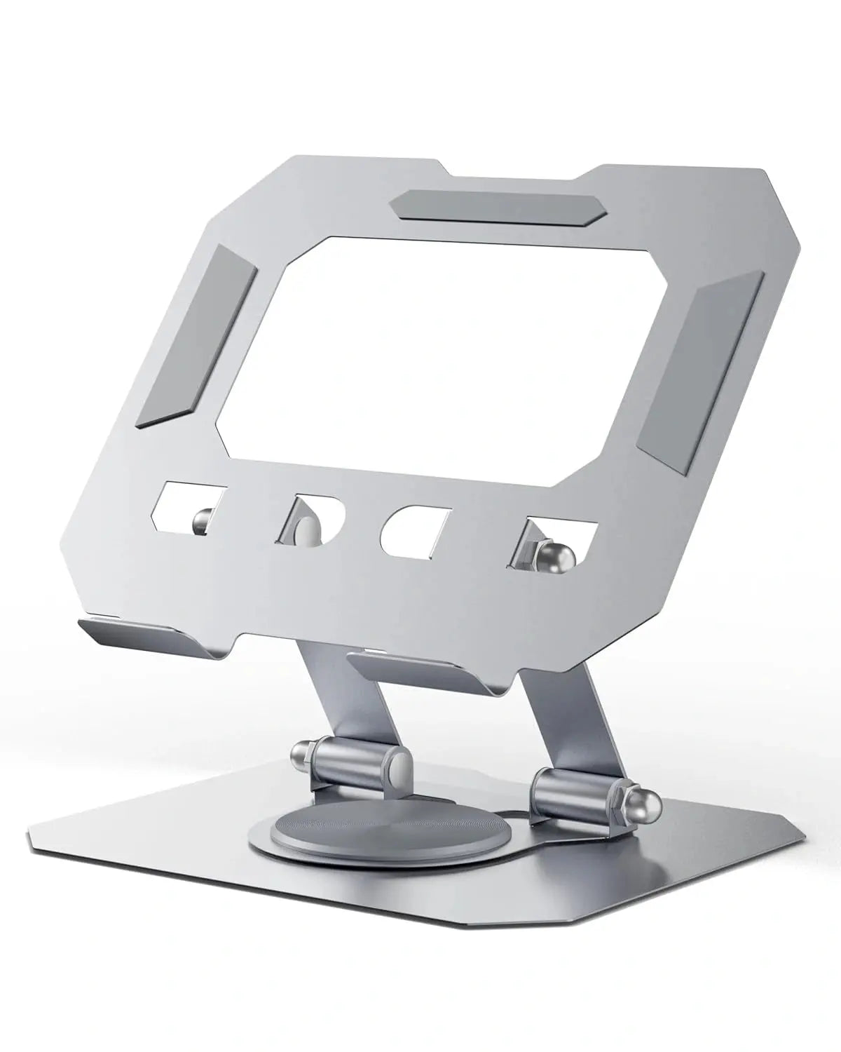 Metallic stand on a white background