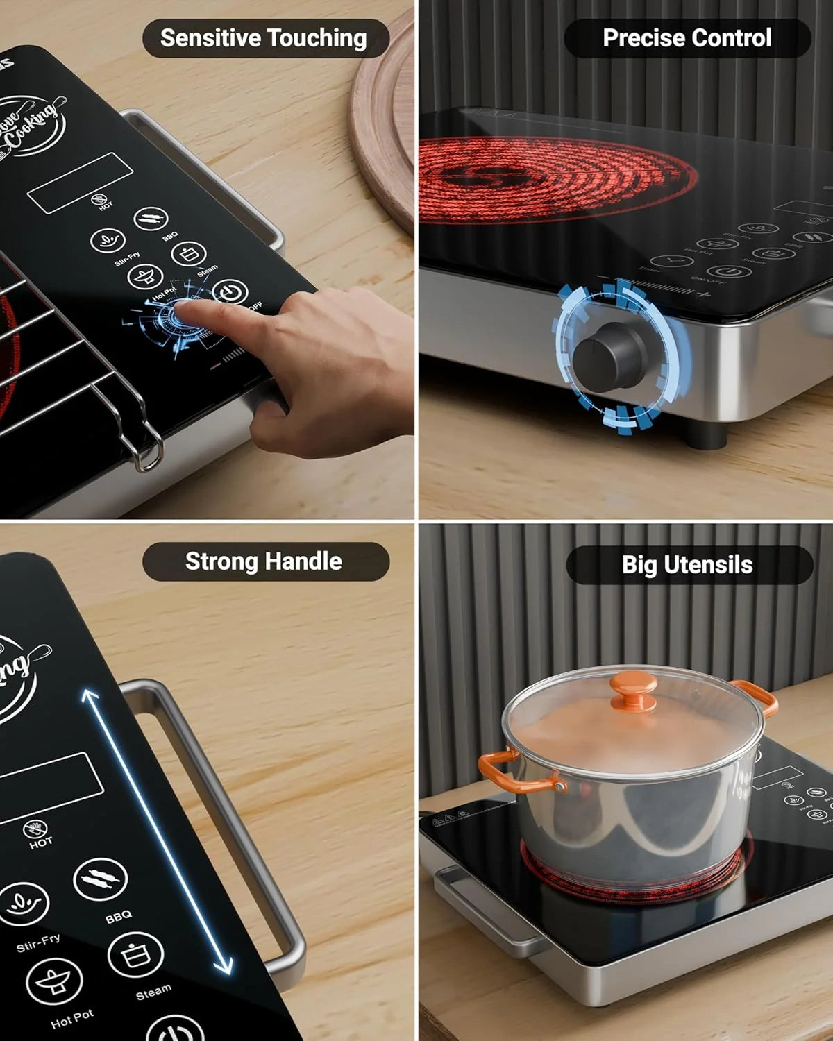 FEDUS 2200 Watt Infrared Cooktop induction for All Cookware