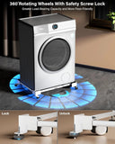 MAXITROL Pro Heavy Duty Washing Machine Stand with 360° Wheels | Trolley for Refrigerator, Fridge & Dishwasher (20x20 to 25x27 inch) FEDUS