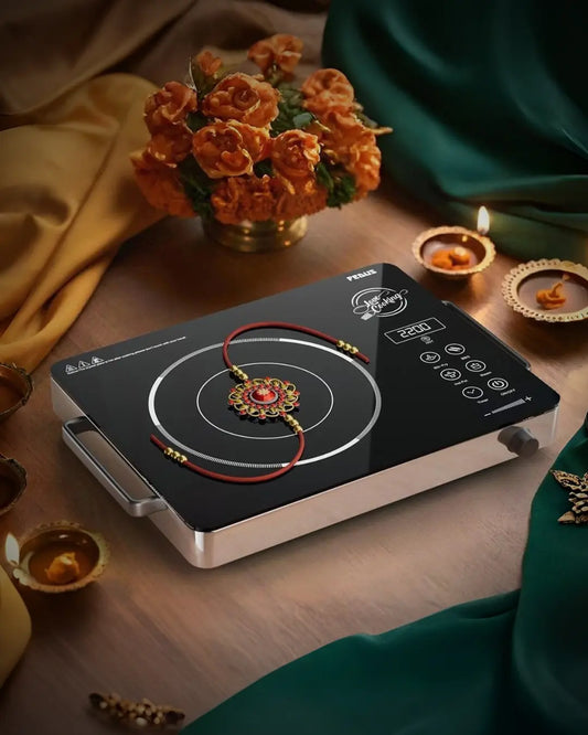 FEDUS 2200 Watts Infrared Cooktop, Energy Efficient Cook & Grill Infrared Stove, Electric Stove Chulha, hot plate chula, Current Stoves Burner for cooking All Cookware compatibility Black