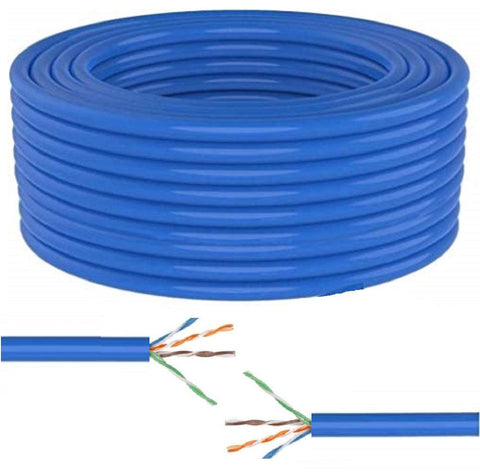 FEDUS Cat6 Ethernet Cable, High Speed 550Mhz 10 Gigabit Speed Utp Lan Cable, Network Cable Internet Cable Rj45 Cable Lan Wire, 6 Wires For Laptop, Pc, Television, Router, Modem-Blue Colour - FEDUS