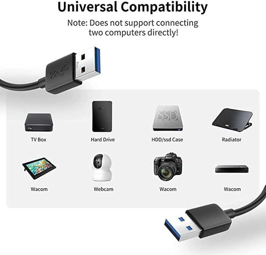 FEDUS USB A to A Cable, High Speed USB 2.0 Type A Male to A Male Cable USB to USB Cord, for Data Transfer Hard Drive Enclosures, Printers, Modems, Cameras, Scanners, Laptop Cooling Pad - FEDUS