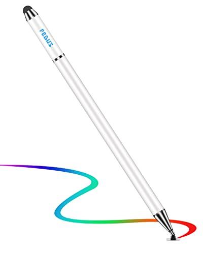 FEDUS 3-in-1 Stylus Pens with Ballpoint Pen & Fiber Tip Compatible with All Touch Screens, High Sensitivity Capacitive Metal Body Magnetic Cap Stylus Pens Pencil for Smartphones,iPad,PC,Tablets White - FEDUS