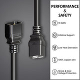 FEDUS 16A IEC C19 to C20 Male to Female Server Power Extension Cord Heavy Duty Server Power Cord-16awg 1.5 Sqmm for Servers/Routers/Network Switches/Blade Server Enclosures