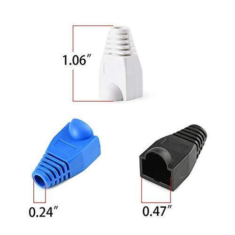 FEDUS RJ45 Boot CAT6 CAT6E CAT5 CAT5E Ethernet Network Cable Strain Relief Boots Cable Cap Connector Plug Cover Mixed Colors (Pack of 50) - FEDUS