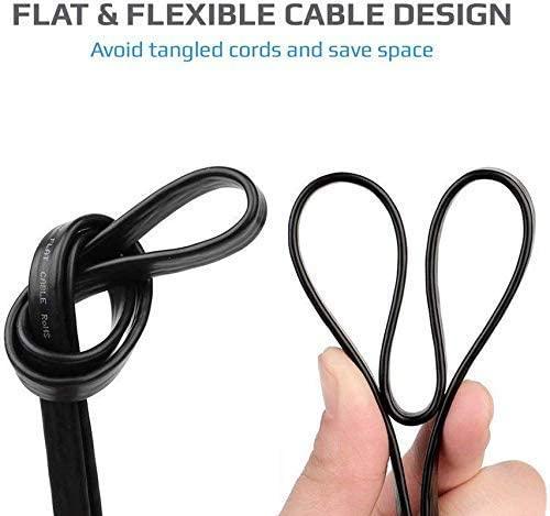 FEDUS Telephone Landline Extension Cord Cable Landline Wire with Standard RJ-11 Plugs, High-Speed Internet Modem Cable - FEDUS